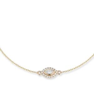 Dana Rebecca 14 KT Rose Alexa Jordyn Evil Eye Halo Necklace